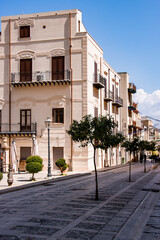 Fototapeta na wymiar Old Town Italy Sicily Town Castellammare del Golfo Street View Travel 