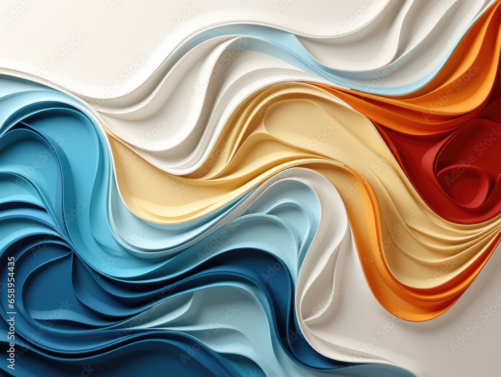 Poster a colorful abstract background with wavy shapes. ai image.