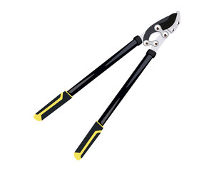 Vector Illustration of Pruning Shears, Garden Tools Flower Scissors isolated on white background. Gardening hand tools