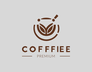 Coffee cup vector logo design template. Premium coffee shop logo