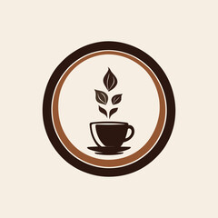 Coffee cup vector logo design template. Premium coffee shop logo
