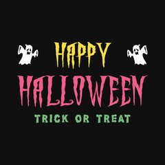 vector happy halloween trick or treat text