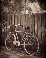 Rustic Charm Vintage Bike in a Bygone Era