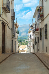 Charming old streets of the historic town of Altea with classic old white houses