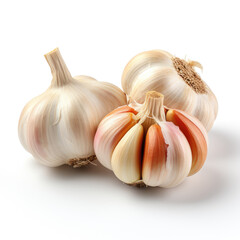  garlic isolated on a white background