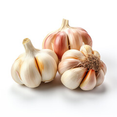  garlic isolated on a white background