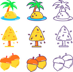 Set of Autumn Holiday Corn Seeds Vector illustration