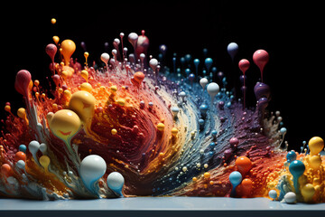 Hintergrund - Bunte Farben mit Blasen - obrazy, fototapety, plakaty