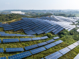 aerial view solar power station 