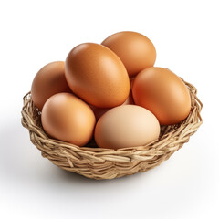 A organic raw eggs isolated on a white background
