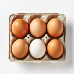 A organic raw eggs isolated on a white background