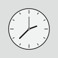 vector white wall clock icon illustration