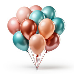 A group of colorful balloons isolated on a white background