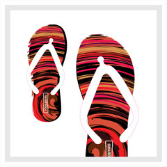Colorful abstract shape and lines pattern  slippers