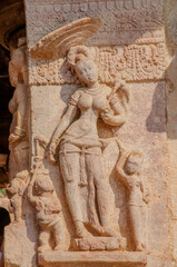 Sculpture of a women, Badami, Karnataka, India.