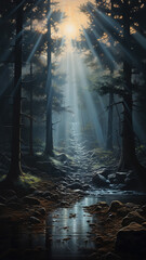 Obraz premium Gorge Forest Ecological Environment Adventure