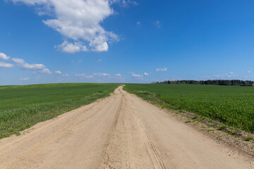 a road for vehicles without asphalt