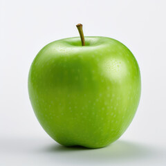 Green apple on white background