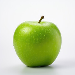Green apple on white background