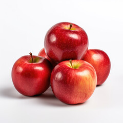 Red apple on white background