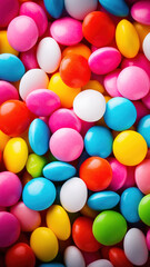 The colorful candy beans that children like on Easter