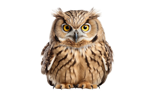Regal Owl Gaze on transparent background