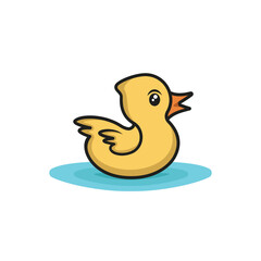 Cute duck cartoon vector illustration