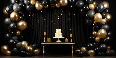 Fototapeta na wymiar Birthday and wedding theme decoration, generative ai