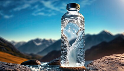 Drinking water from the mountains - obrazy, fototapety, plakaty