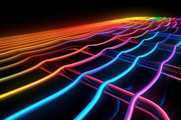 colorful bright neon light lines pattern background wallpaper
