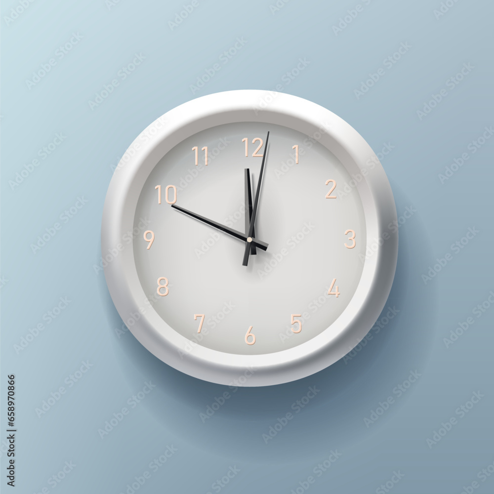 Aufkleber 3d analog clock realistic illustration with numbers and arrows pointing, minutes hours and seconds, 