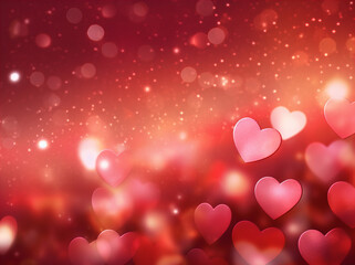 Valentines day background with hearts - Powered by Adobe