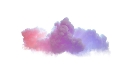 Fototapeta premium 3d render, soft pastel cloud isolated on white background. Fantasy sky clip art element