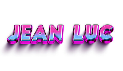 Jean luc Colorful 3d Abstract Text name