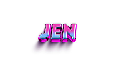 Jen Colorful 3d Abstract Text name - obrazy, fototapety, plakaty