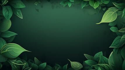 Green leaves frame for background, Empty for text