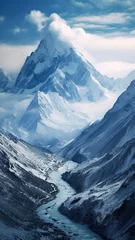 Foto op Plexiglas AI Winter Snow Mountain Natural Landscape © 昊 周