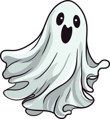 The outline white ghost vector