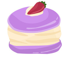 grape macarons with strawberry topping 