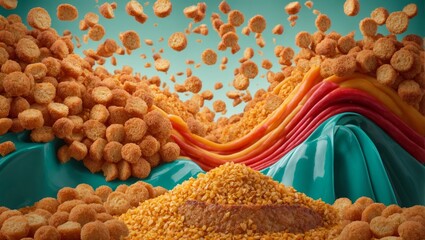 Illustration depicting wheat flakes and representing the rise in food prices like wheat and other foods