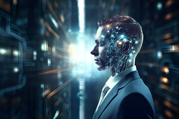 person in mask on the street AI Generative