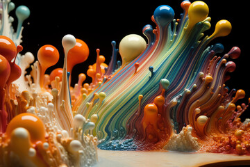 Hintergrund - Farben mit Blasen, Bubbles - obrazy, fototapety, plakaty