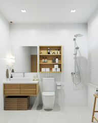 3D RENDER INTERIOR DESIGN RESIDENCIAL, BEDROOM, BATHROOM, LIVING AREA, KITCHEN, DINING AREA, WARDROBE