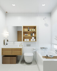 3D RENDER INTERIOR DESIGN RESIDENCIAL, BEDROOM, BATHROOM, LIVING AREA, KITCHEN, DINING AREA, WARDROBE