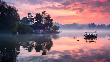 Chinese -style garden landscape. Free picture