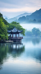 Chinese -style garden landscape. Free picture