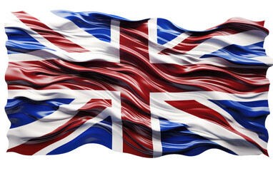 3D Flag of the United Kingdom Displaying on isolated background