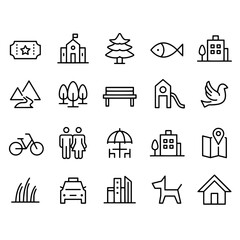 City Park Icons vector design