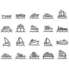 Ship and Boat Icons vector design