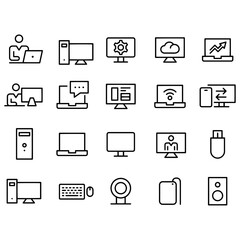  Using Computers Icons Set vector design